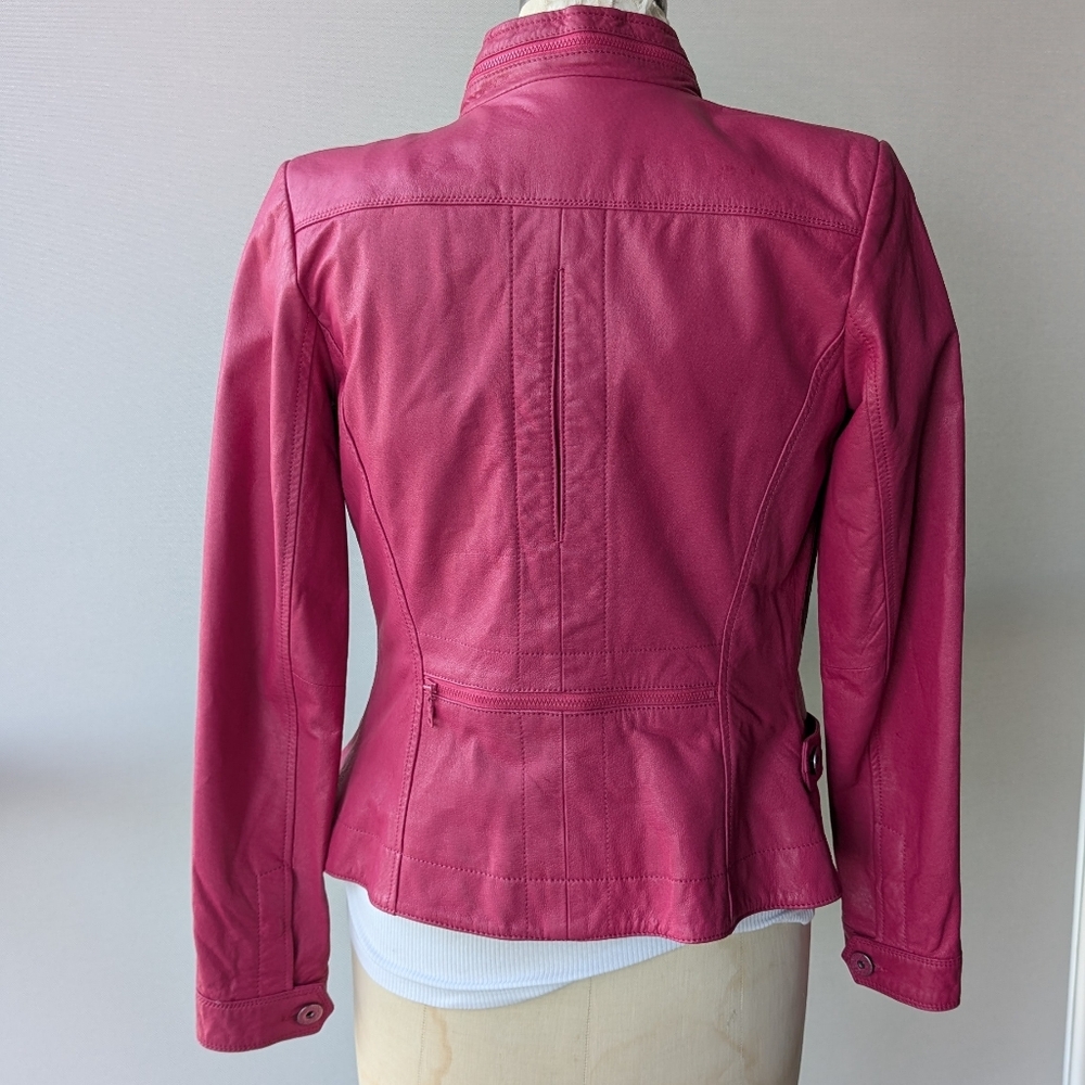 Danier Barbie Pink Leather Moto Jacket - Picture 5 of 5